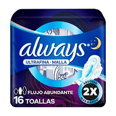 Always Toalla Ultra Fina Nocturna Seca Suave F/Abun x 16 Und