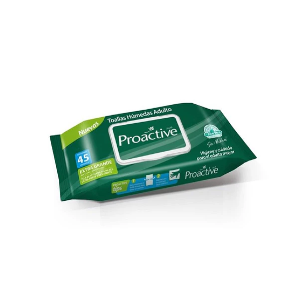 Proactive Toallas Hunmedas Adultos x 45 