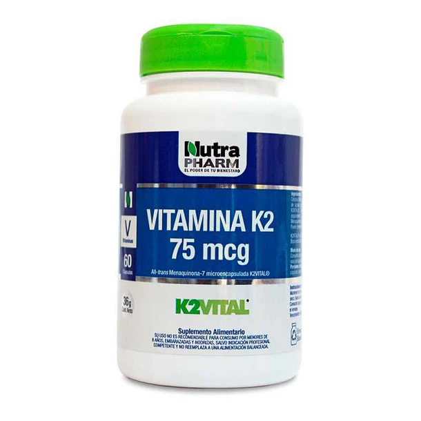 Vitamina K2 75 mcg x 60 Cápsulas Nutrapharm 