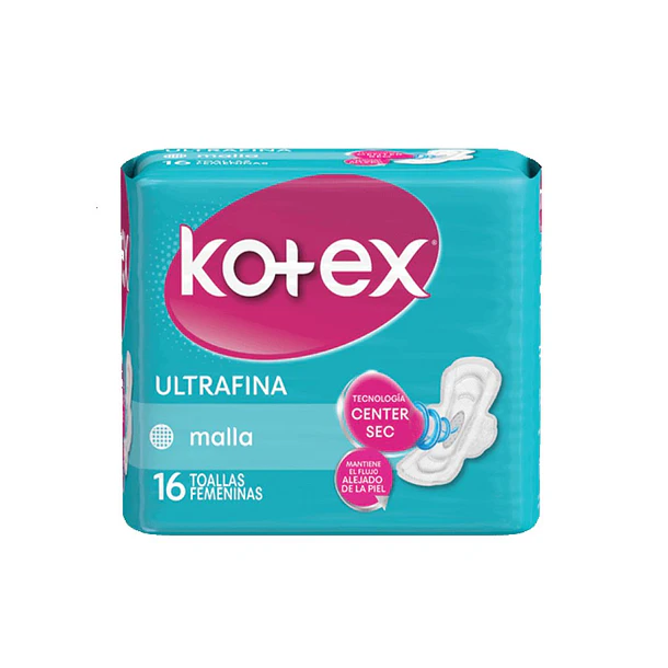 Kotex Dia Ultrafina Malla Toalla x 16 Unidades 
