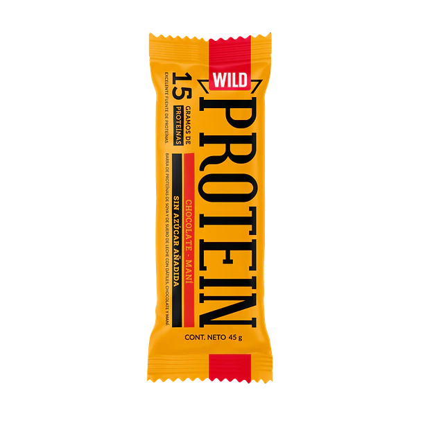 Wild Protein Barra de Proteína Sabor Chocolate-Manì x 1 Unidad 45g 