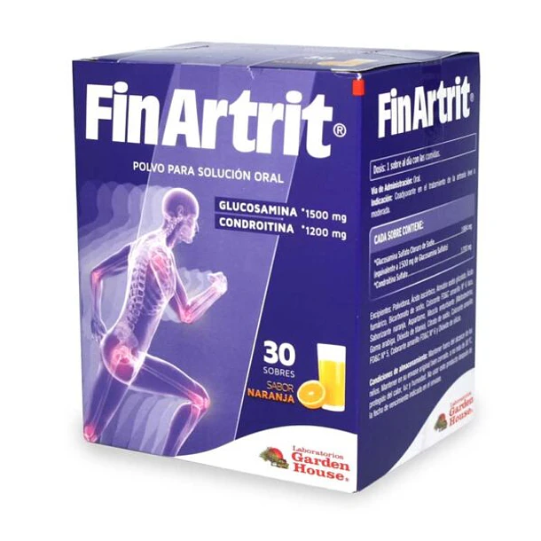 CENABAST-Finartrit 1500mg/1200mg x 30 Sobres Sabor Naranja 