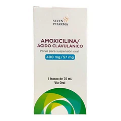 Amoxicilina + Ácido Clavulanico 400+57 mg/5ml 70 ml