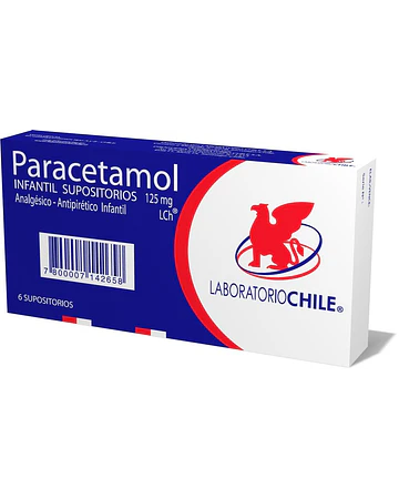 Paracetamol 125 mg X 6 Supositorios