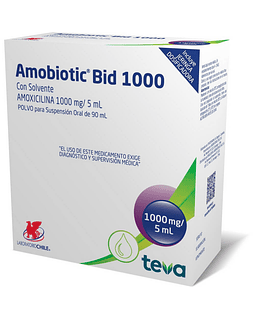 Amobiotic Bid 1000 mg/5Ml X90Ml Polvo Para Suspension