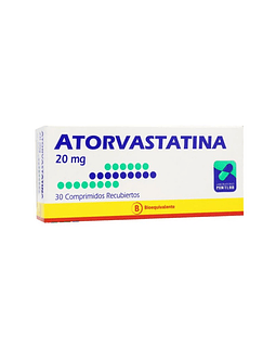 Atorvastatina 20 Mg X30 Comprimidos