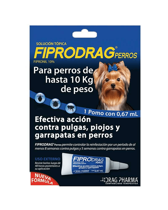Fipro Drag Perros Hasta 10 Kg 0,67Ml X1 Pipeta