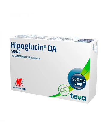 Hipoglucin Da 500/5 mg X30 Comprimidos