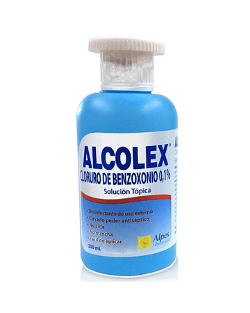 Alcolex Cloruro De Benzoxonio 0,1% X200Ml Solución Tópica