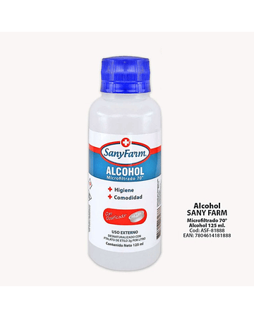Sanyfarm Alcohol Microfiltrado 70% X125Ml