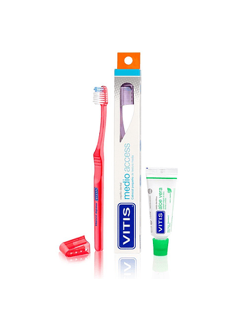 Vitis Pack Cepillo Dental Medio Access + Crema Aloe Vera X1 Unidad