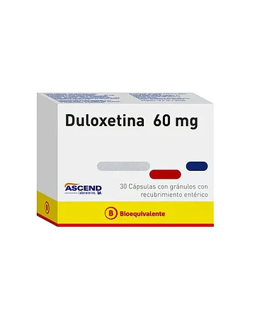 Duloxetina 60mg X 30 cápsulas con granulos con recubrimiento enterico
