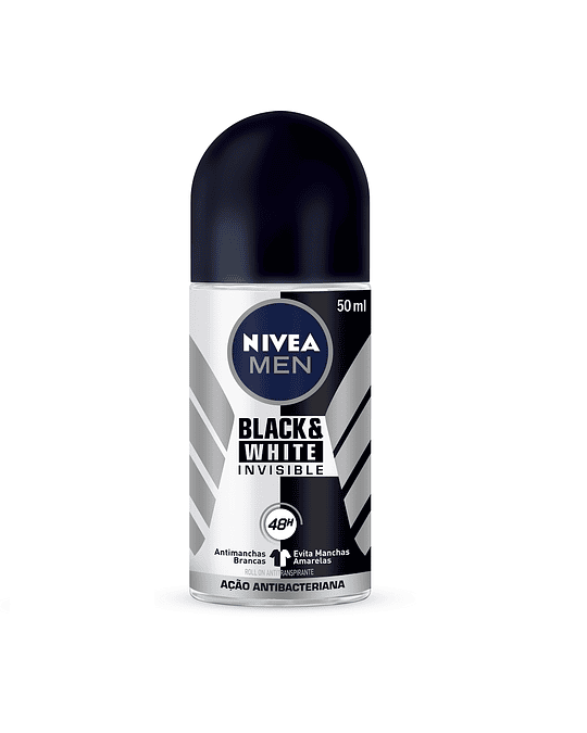Nivea Invisible For Black & White Antibacterial Roll On 50Ml X1 Unidad