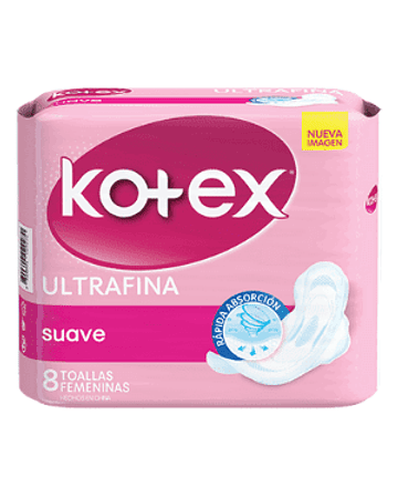 Kotex Ultrafina Suave Día X8 Unidades