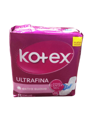 Kotex Ultrafina Extra Suave Día X8 Unidades