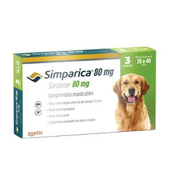 Simparica 80 Mg 20 a 40 kg - 3 comprimidos