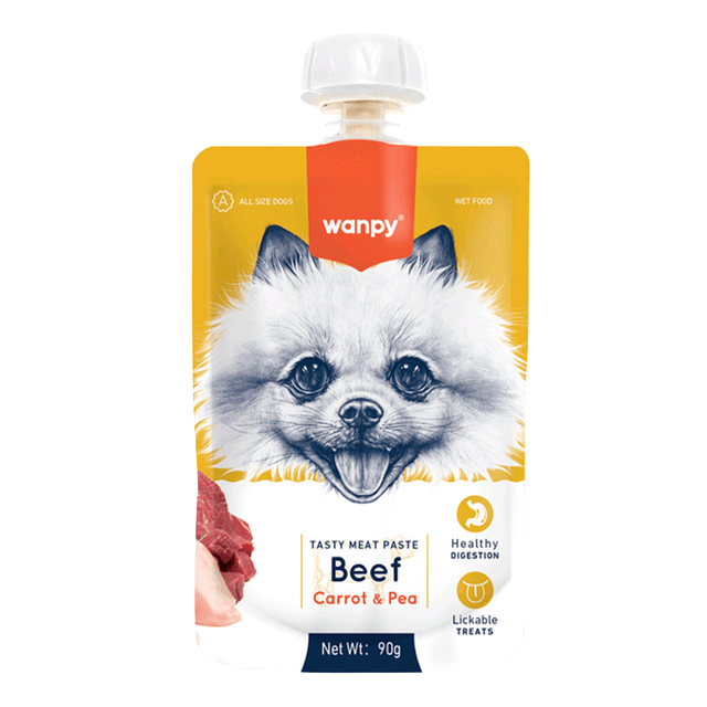 Wanpy Dog Tasty Meat Paste Carne, Zanahoria & Arveja 90g