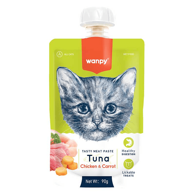 Tasty Meat Paste Cat, Atun, Pollo y Zanahoria 90g