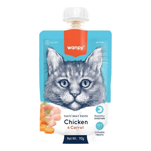 Tasty Meat Paste Cat, Pollo y Zanahoria 90g