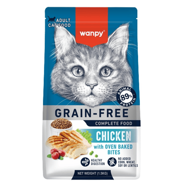 Alimento Wanpy de Pollo para Gato Adulto 1.5 kg