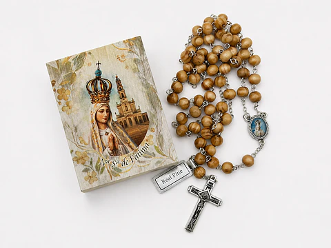 Terço Madeira Nossa Senhora de Fátima