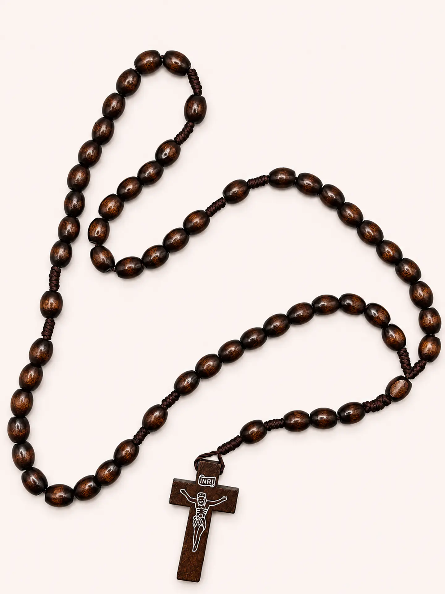 Terço Cordão Oval Castanho Escuro 1