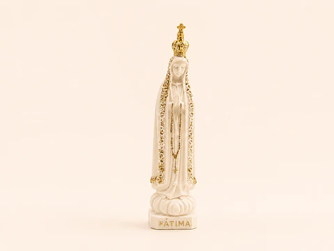 Nossa Senhora Fátima Branco e Dourado 