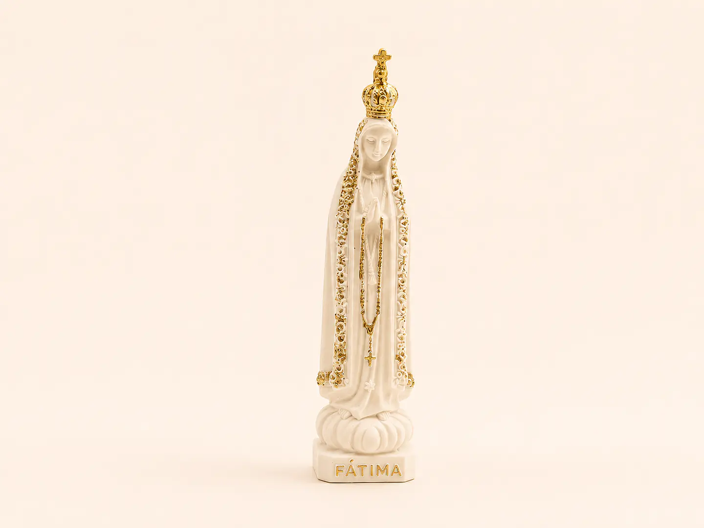 Nossa Senhora Fátima Branco e Dourado  1