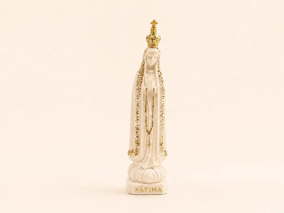 Nossa Senhora Fátima Branco e Dourado  1