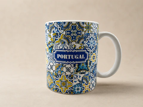 Caneca Portugal – Padrão de Azulejos