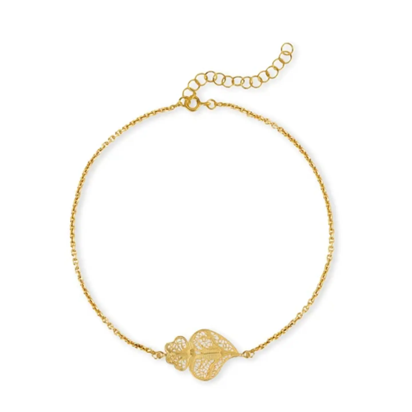 Pulseira Coração de Viana em Prata Dourada 925 1