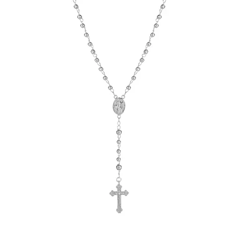 Colar Terço Nossa Senhora de Fátima em Prata 925