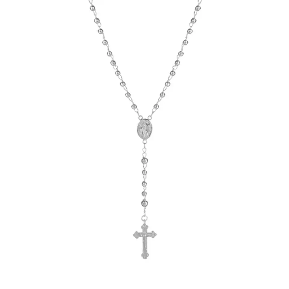 Colar Terço Nossa Senhora de Fátima em Prata 925 1