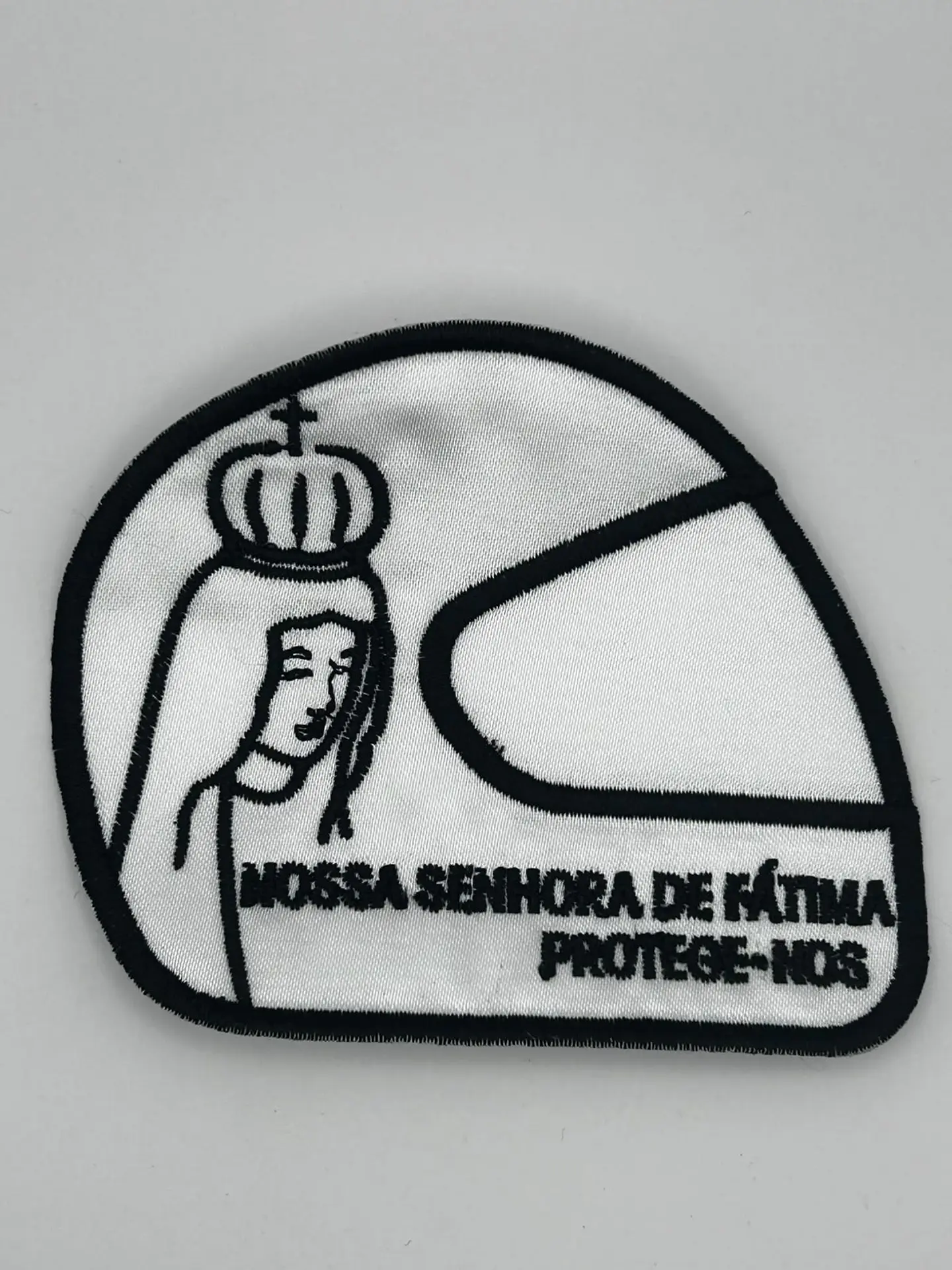 Emblema Nossa Senhora de Fátima Protege-nos  Bênção dos Capacetes 3