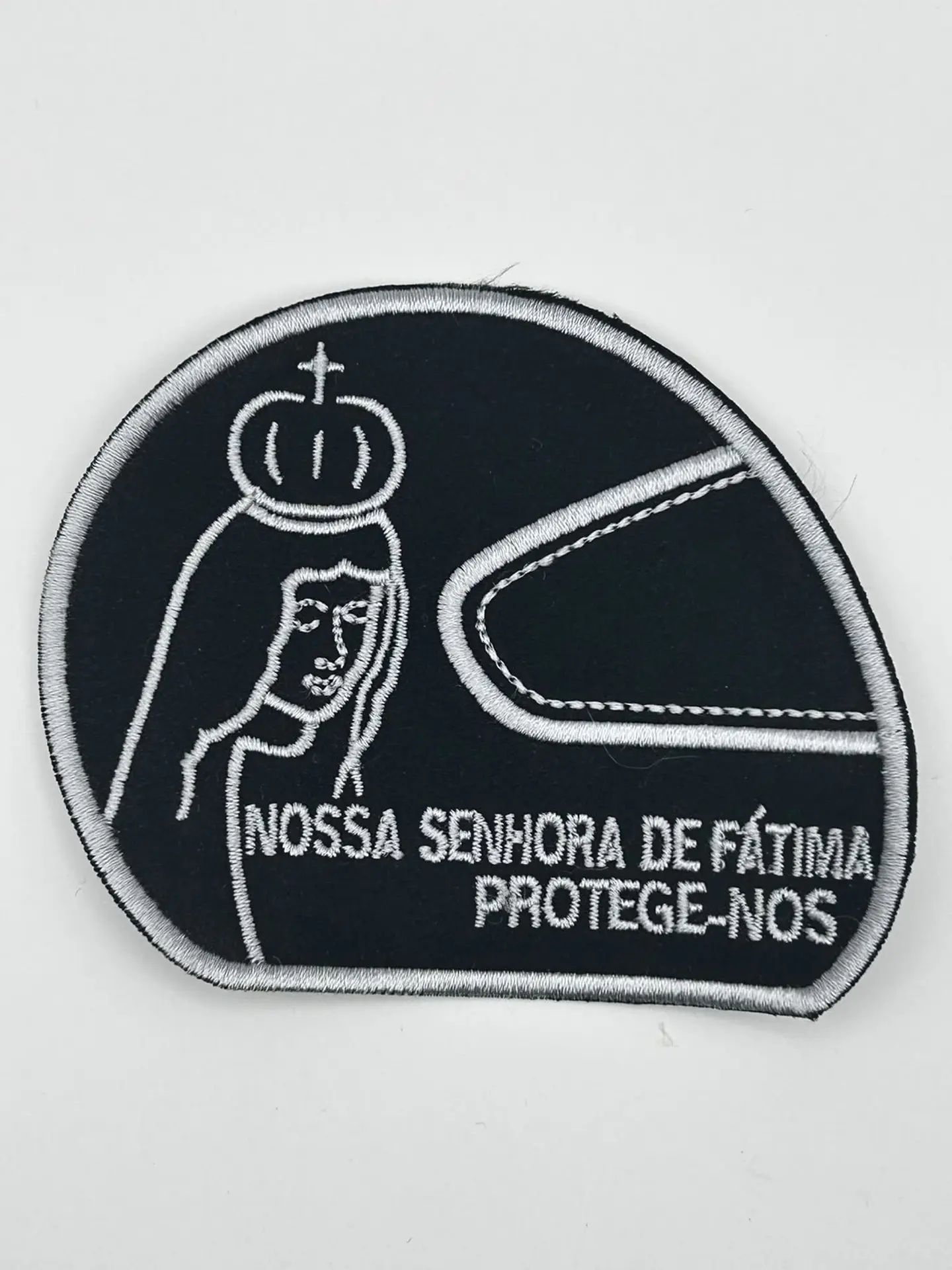 Emblema Nossa Senhora de Fátima Protege-nos  Bênção dos Capacetes 2