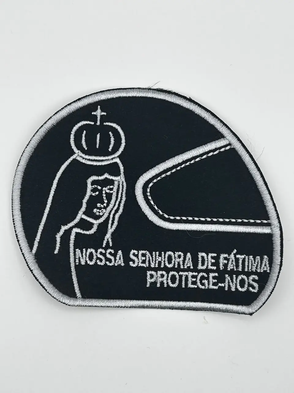 Emblema Nossa Senhora de Fátima Protege-nos  Bênção dos Capacetes 2
