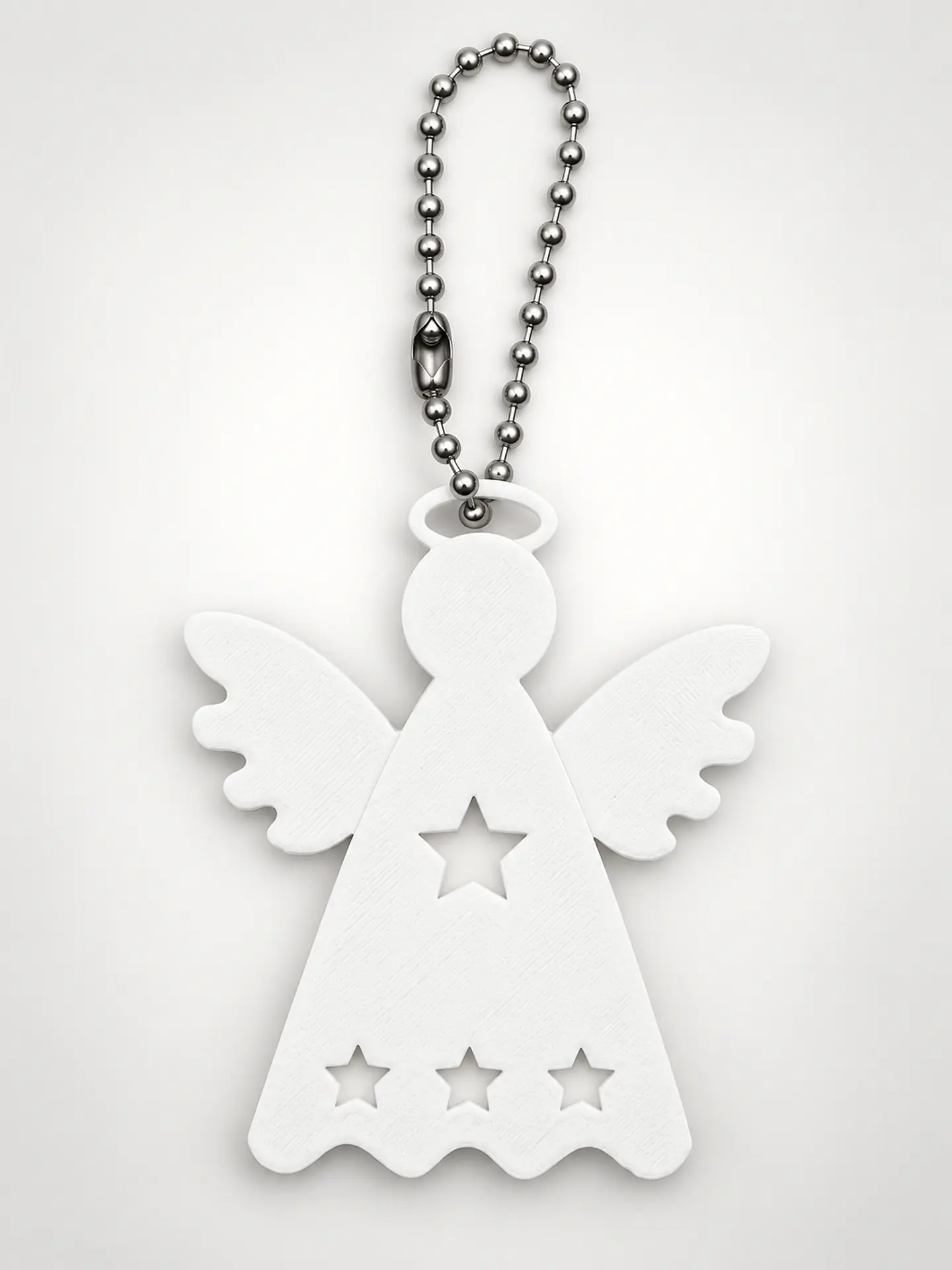Porta-Chaves Anjo Branco com Estrelas 1