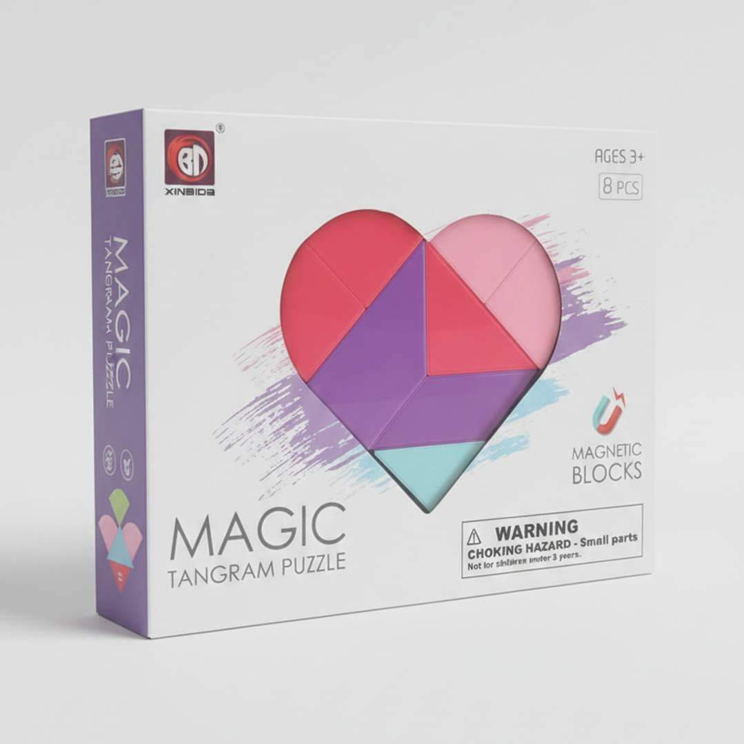 Tangram Magnético Puzzle Rompecabezas Corazón 8 piezas  1