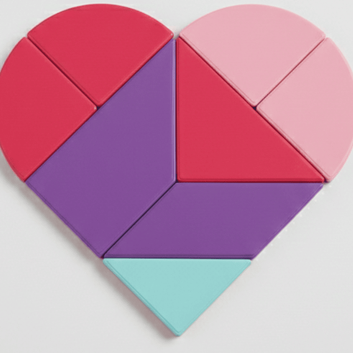 Tangram Magnético Puzzle Rompecabezas Corazón 8 piezas  2