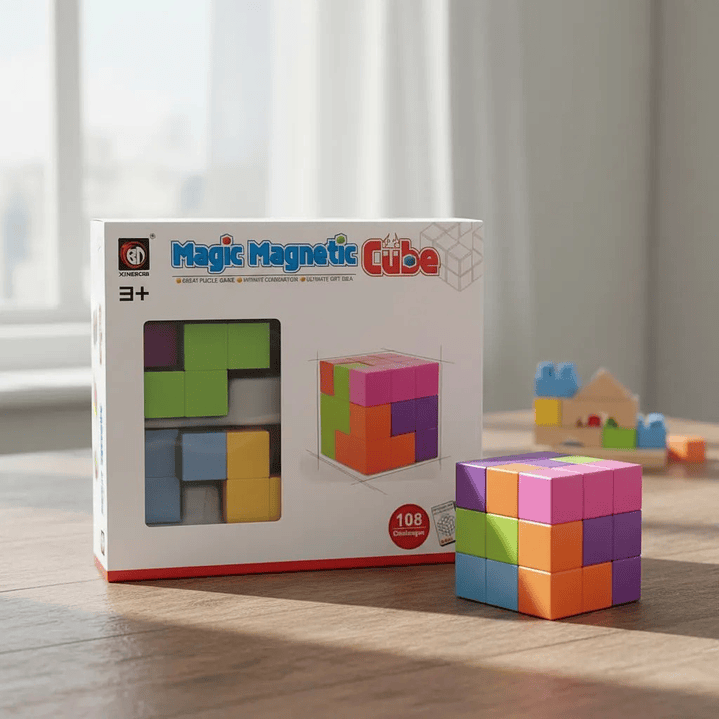Cubo Magnético Puzzle Rompecabezas 7 piezas 108 Desafios 3
