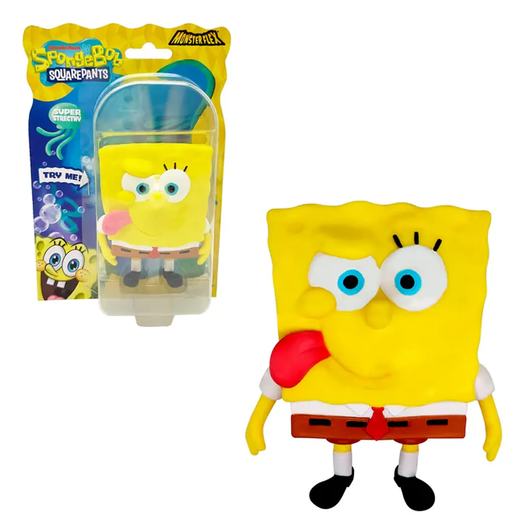 Figura Elástica Bob Esponja Stretch Lengua Afuera 2
