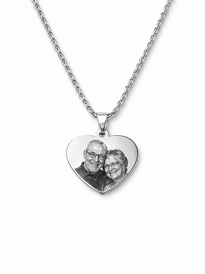 Colar Coração com Foto Personalizado – Gravação a Laser