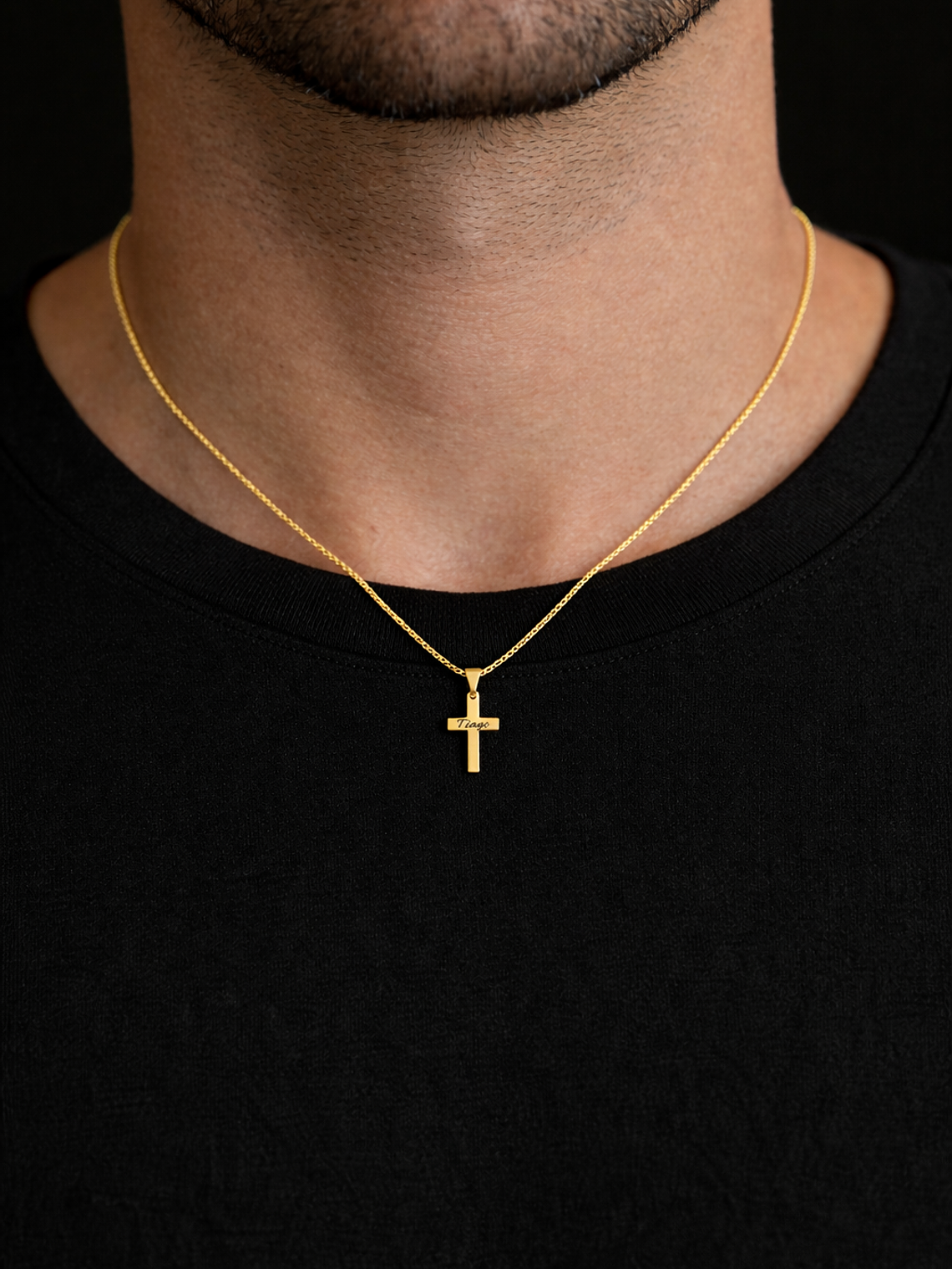 Colar Cruz Personalizado com Nome – Gravação a Laser 5