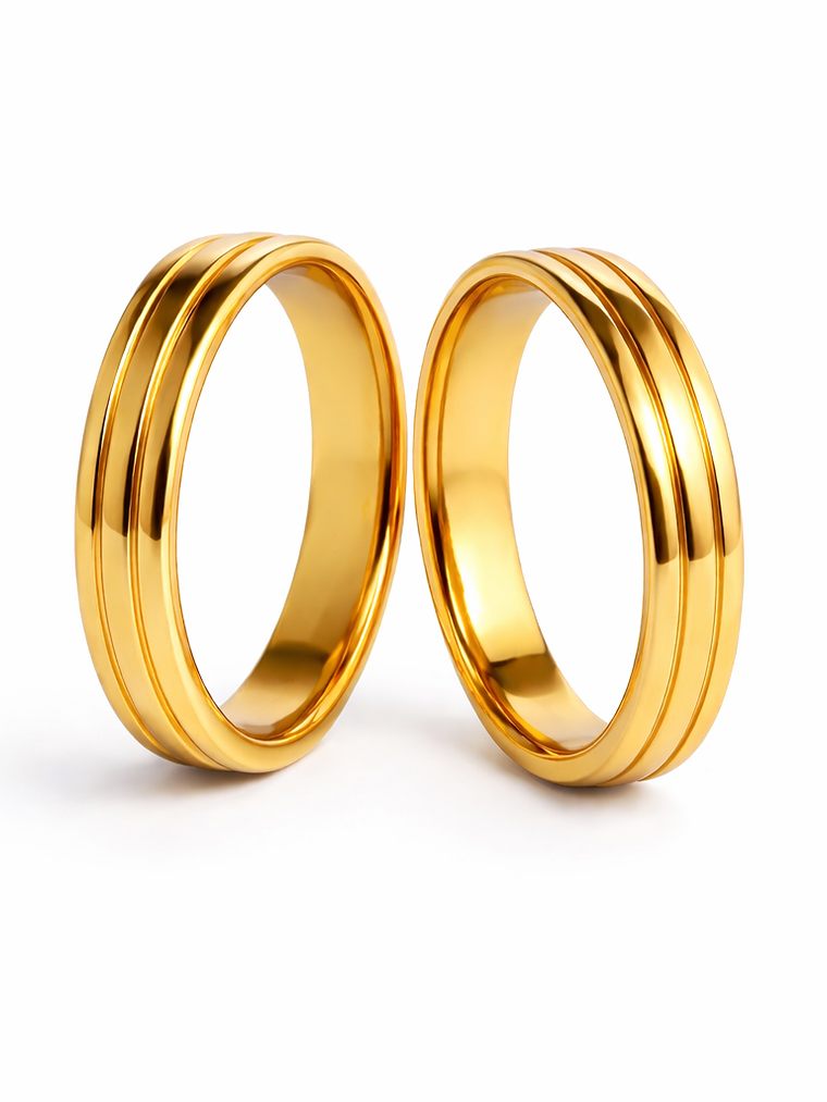 Alianças Personalizadas em Aço Inoxidável | Par com Gravação Incluída 1