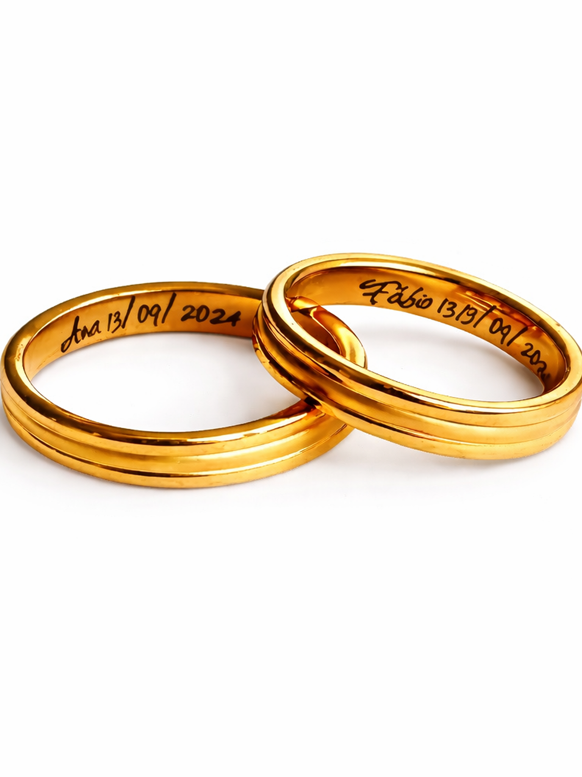Alianças Personalizadas em Aço Inoxidável | Par com Gravação Incluída 2