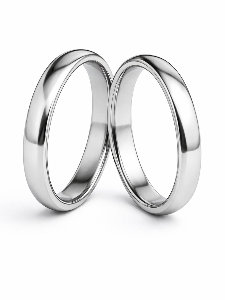 Alianças Minimalistas em Aço Inoxidável Lumina 1