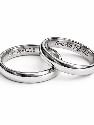 Alianças Minimalistas em Aço Inoxidável Lumina