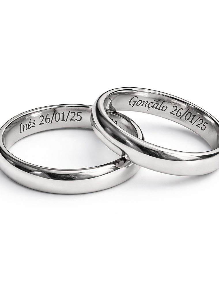 Alianças Minimalistas em Aço Inoxidável Lumina 2
