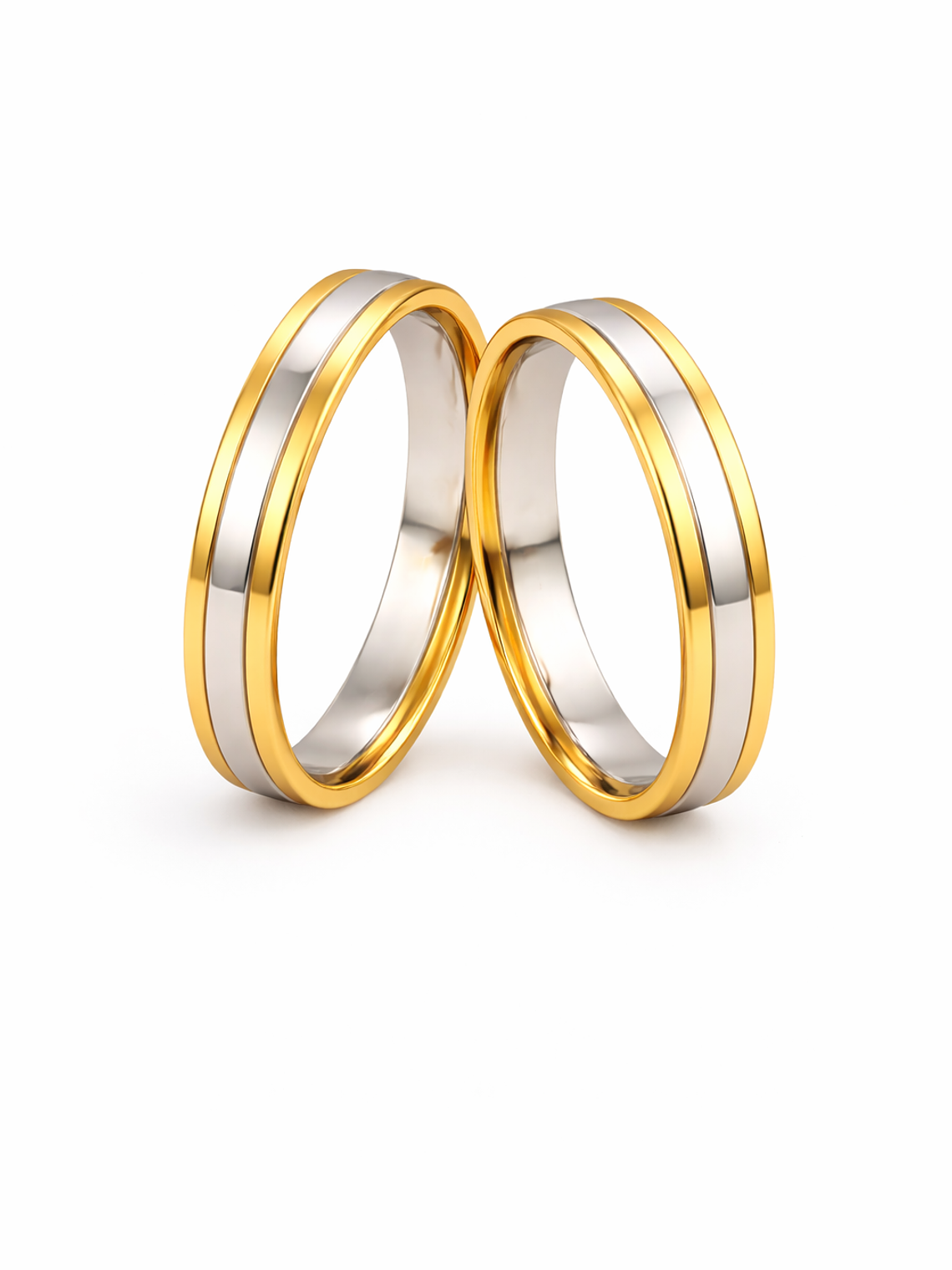 Alianças Signature Love – Bicolor em Aço Inoxidável 1