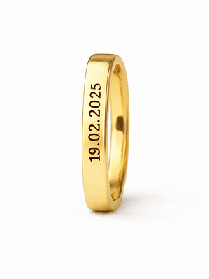 Anel Personalizado com Data em Aço Inoxidável – Modelo Date
